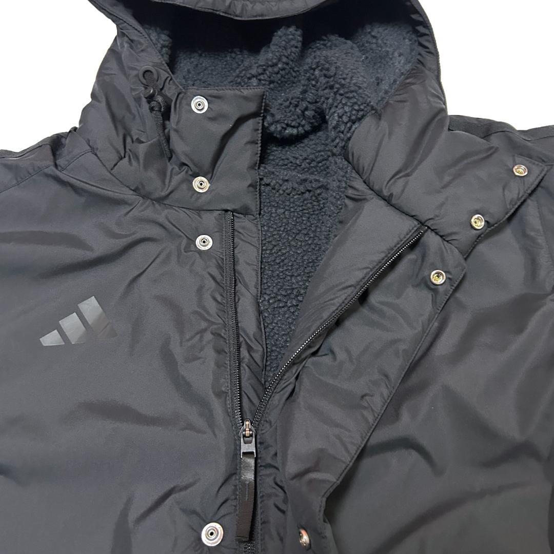 新品　ADIDAS　XLサイズ　ロング ボアコート　ベンチコート　ブラック