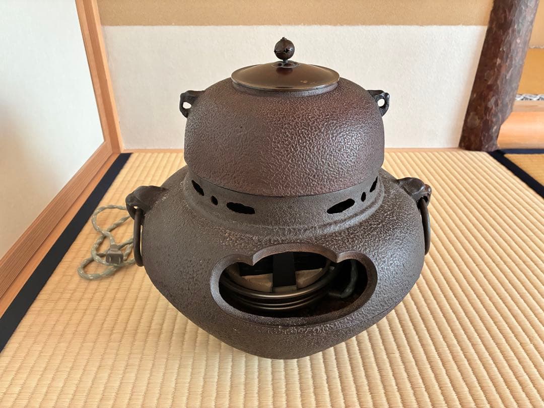 茶道具　『鉄風炉』電熱ヒーター付