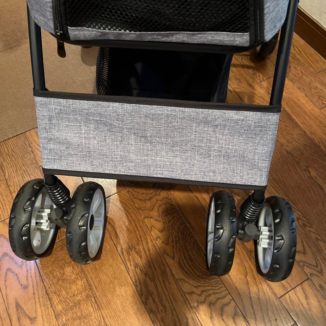 分離型ペットカート取り外し可能 ペット用ベビーカー　グレー　バギー