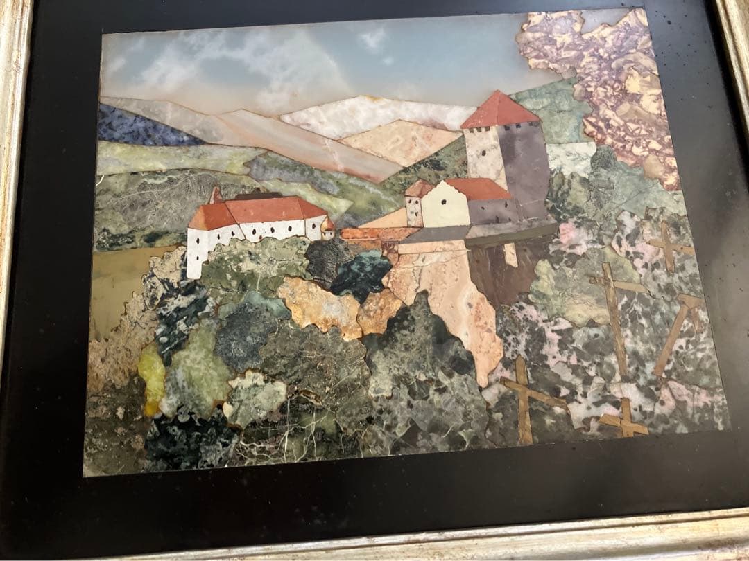 イタリア製 モザイク画 C. Vannini 直筆サイン入り 真作