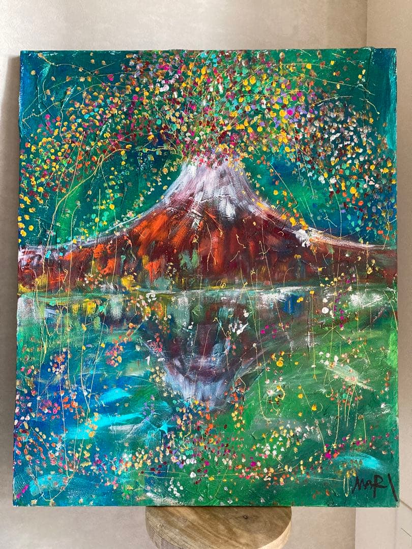 にしまりちゃん(西村麻里さん)★絵画20号★赤富士