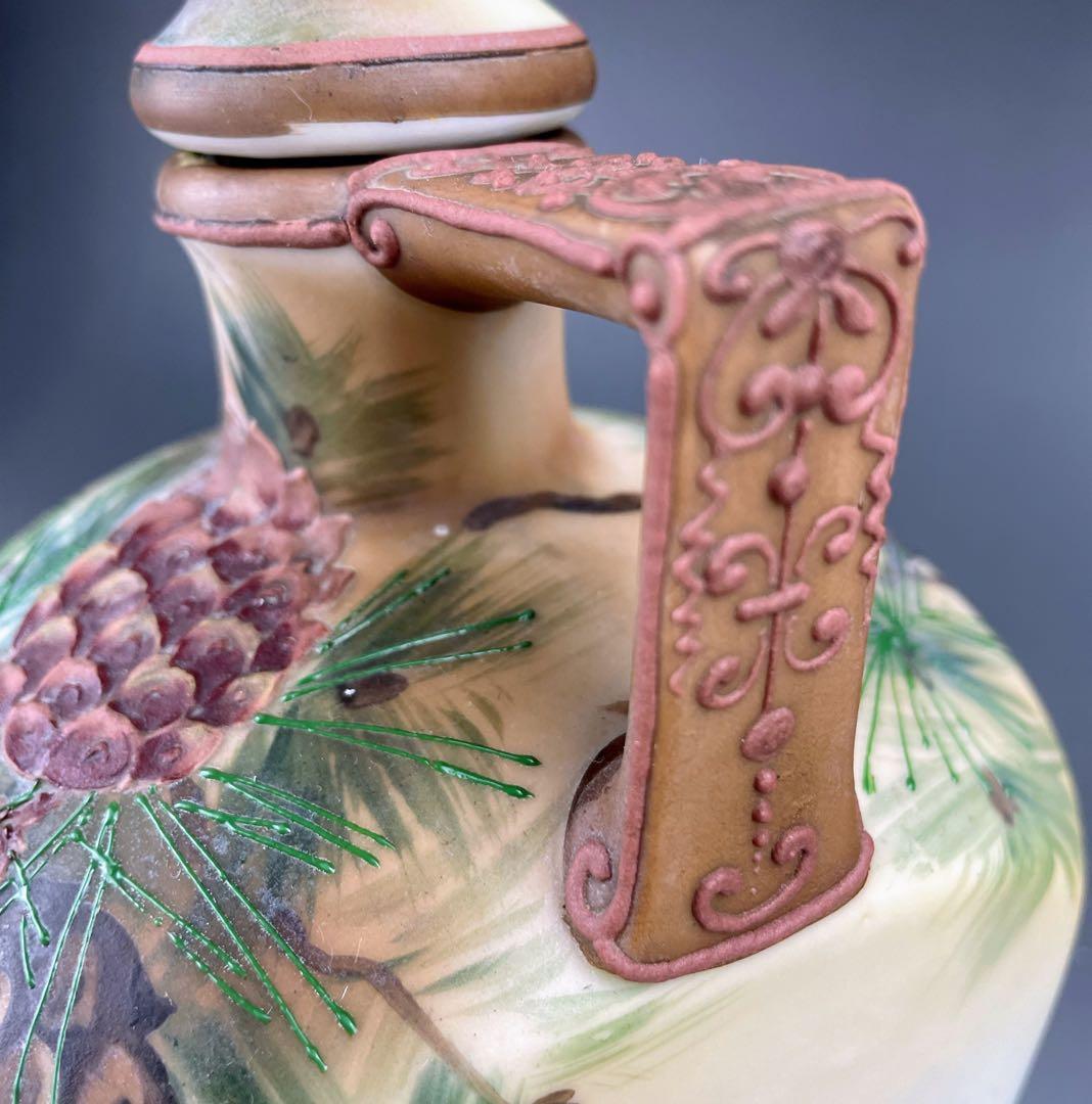 【希少】オールドノリタケ 松ぼっくり紋ウィスキージャグ モールド 盛上げ 松笠