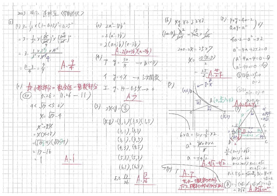 塾講師オリジナル 数学解説 埼玉 公立高 2024年度用 2020-23は動画付
