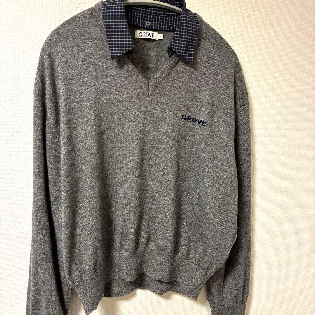 韓国【GROVE】EVIE CHECK COLLAR KNIT ナヨン着用