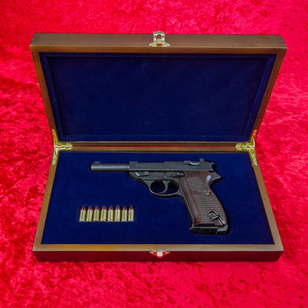 ワルサー P38 専用 高級木製化粧箱 GUNケース (Blue)