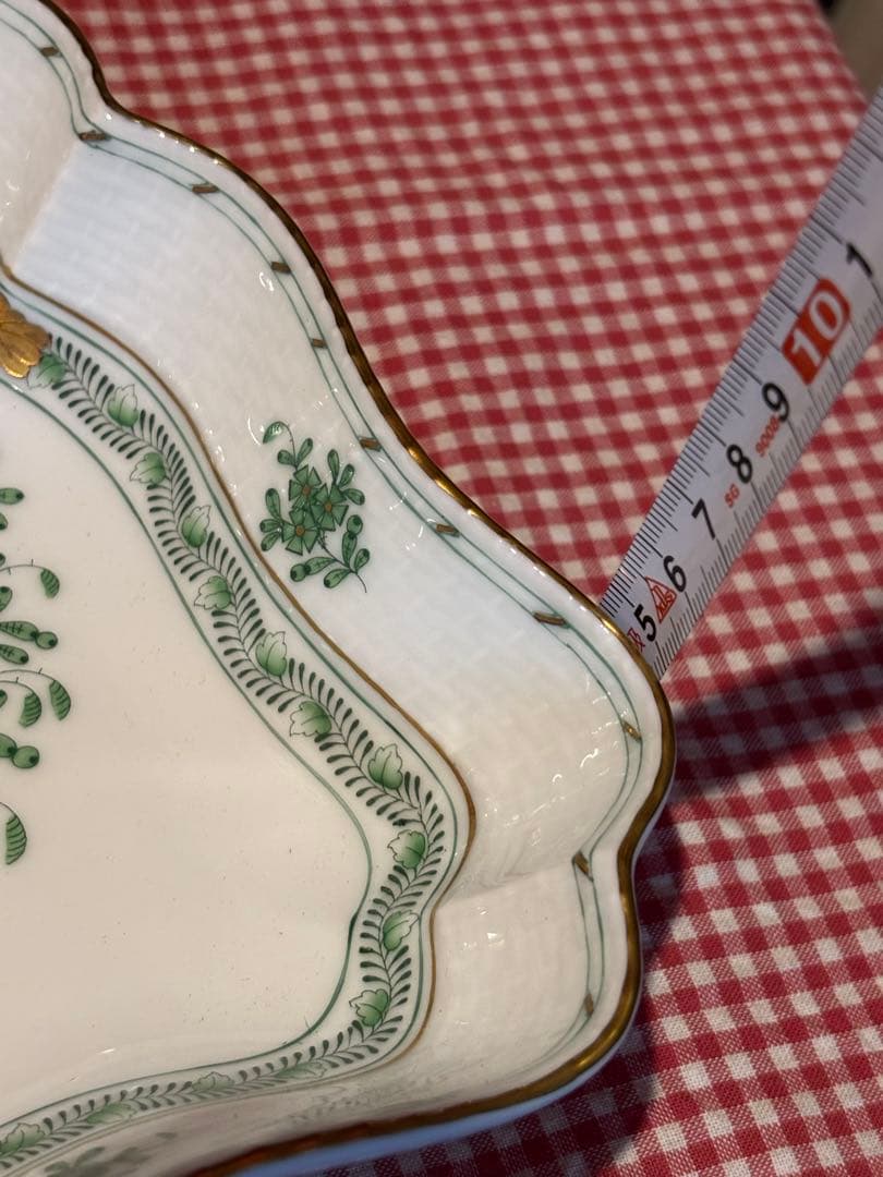 ヘレンド　インドの華　HEREND HUNGARY 手描き花柄トレイ C 504