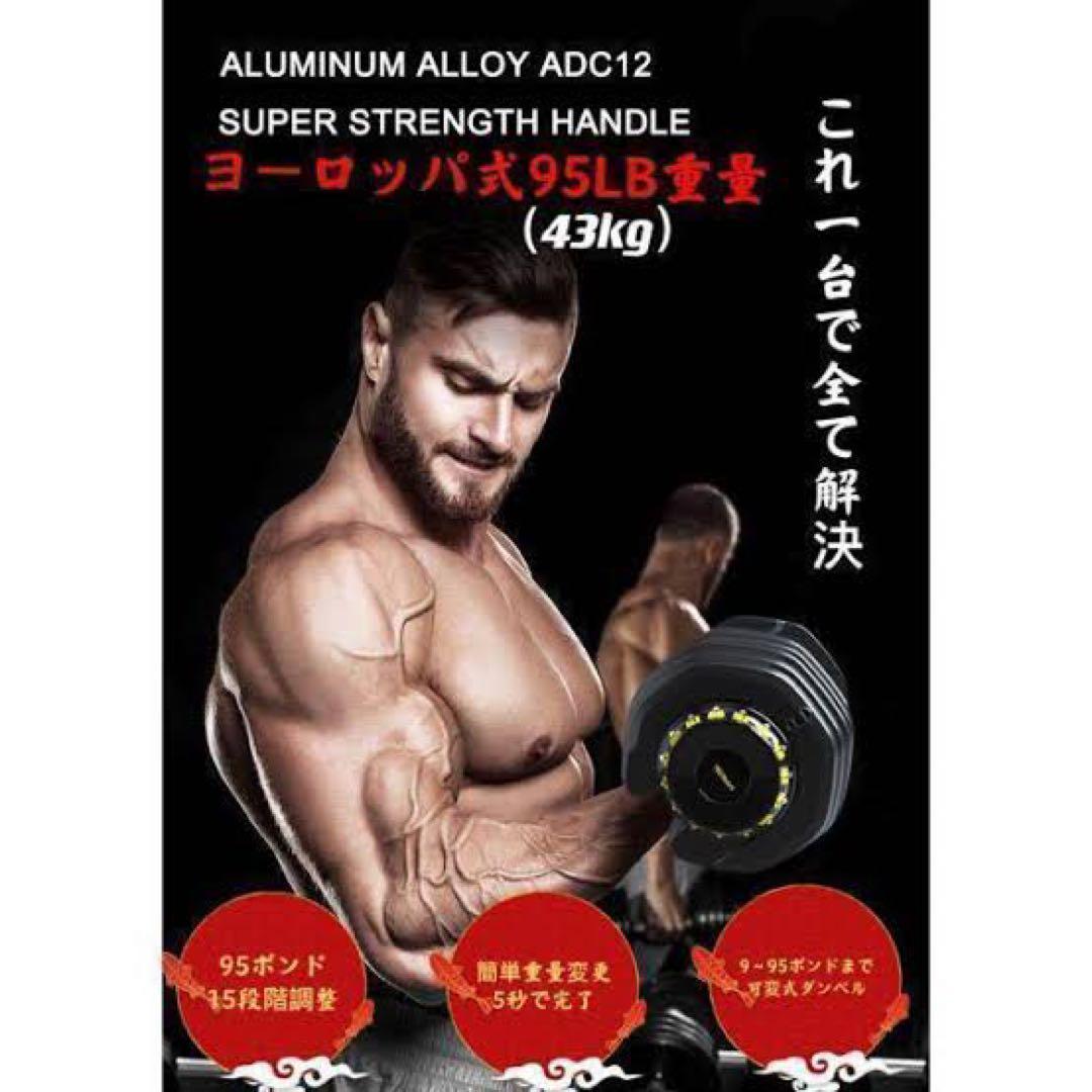 調整式ダンベル95LBx2セット可変式ダンベル15段階調節