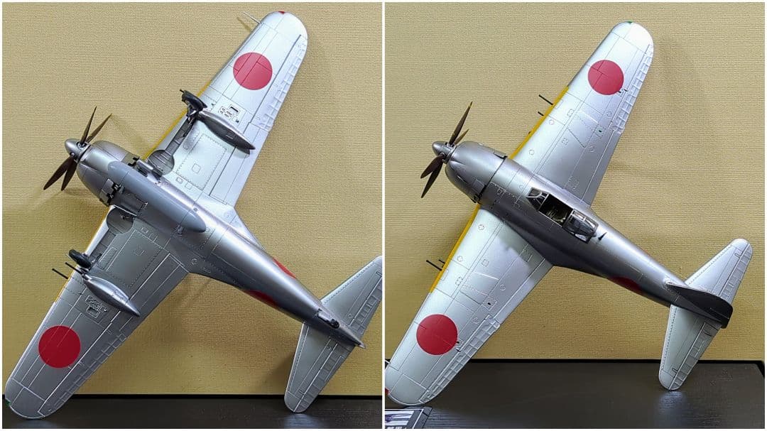 【プラモデル完成品】1/48 紫電一一型甲(シルバー塗装)(出品者製作)