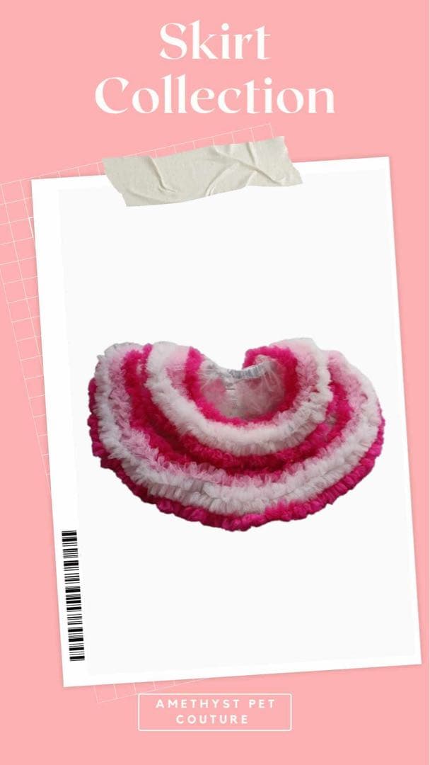 Amethyst Pet Coutureピンクフリルドレス・リボン付き