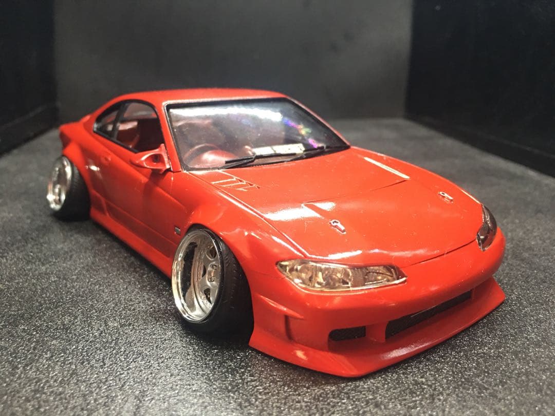 旧車プラモデル完成品1／２４アオシマs15シルビア