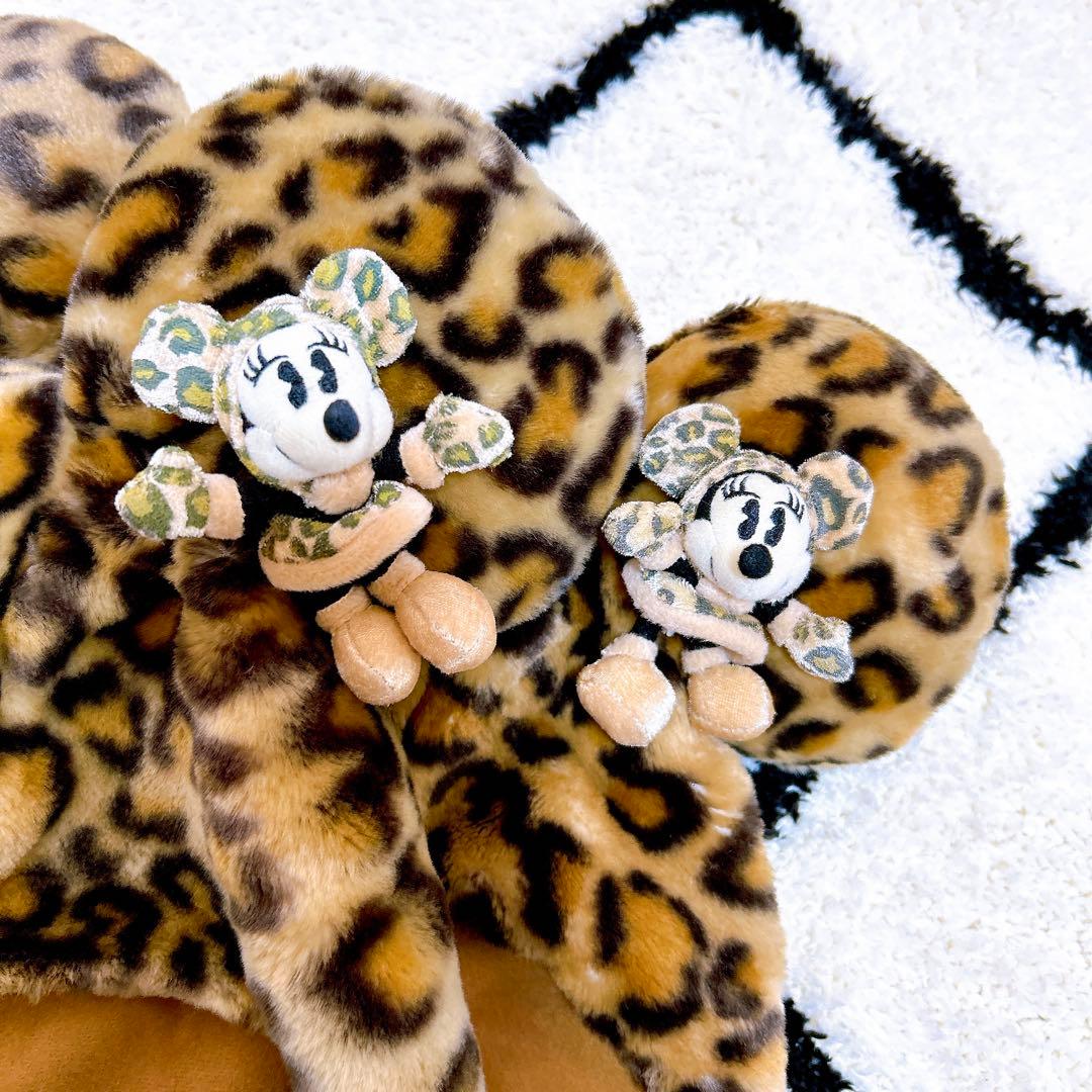 東京ディズニーリゾート ヒョウ柄ミニーファンキャップ　2個セット　ペア　廃盤品