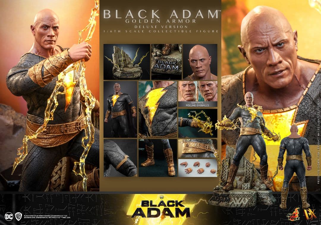 ホットトイズ 1/6 ブラックアダム：ゴールド版(ボーナス付)未開封