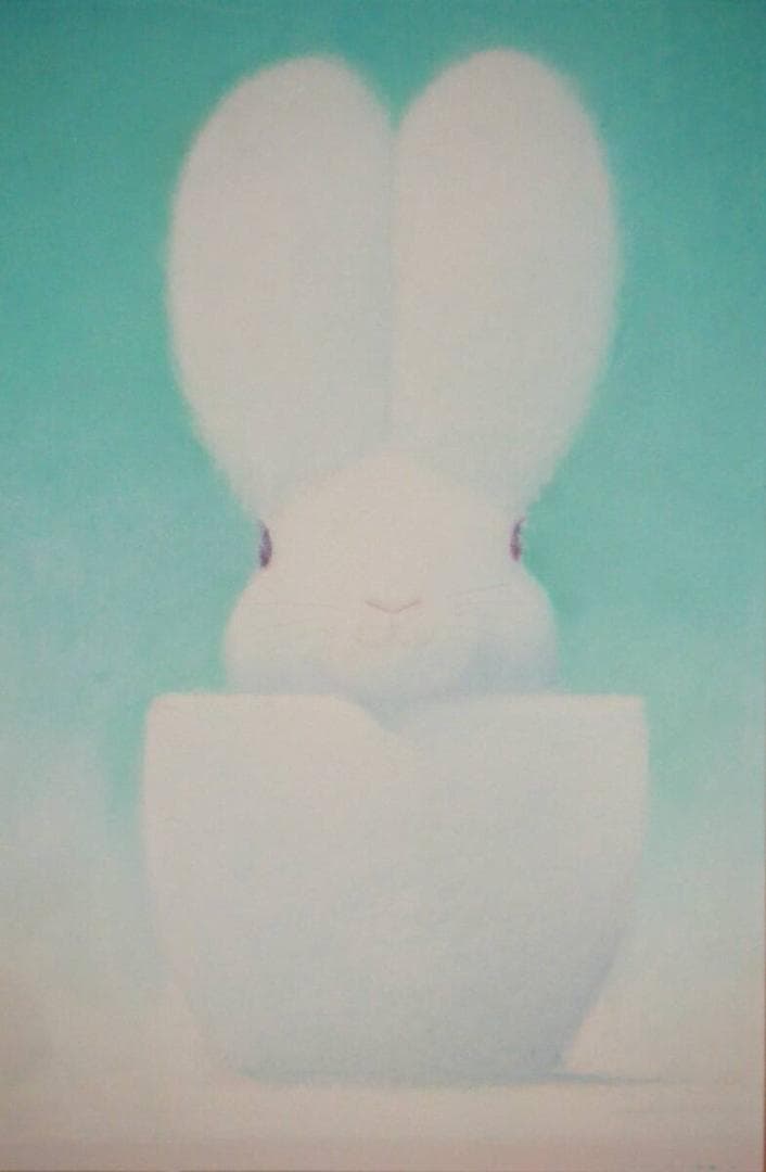 【真作】絵画　渡辺宏　パステル画　ペパーミントの想い　人気画家　名品　T22