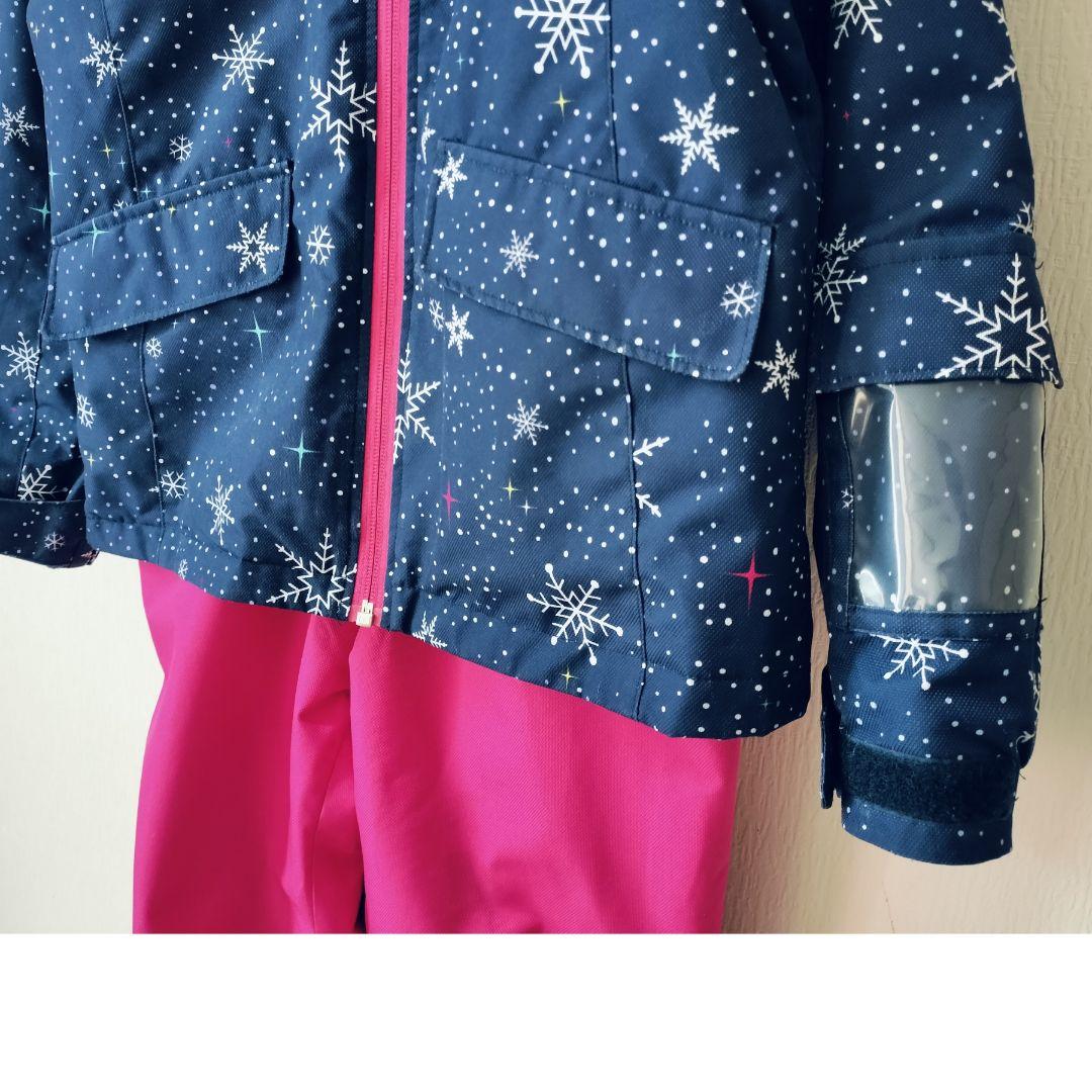 美品 Phenixスキーウェア 女の子 上下 140 130 雪結晶☆紺ピンク