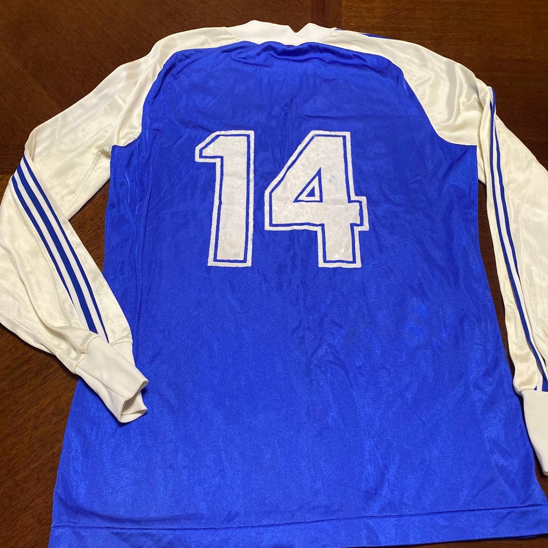 ⭐️値下げしました！adidas サッカーシャツ 青/白 14番80年代フランス製