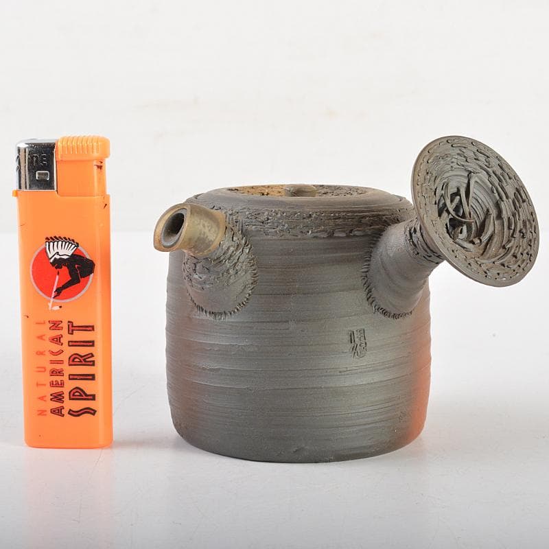 煎茶道具　萬古焼　森伊呂久造　横手急須　箱付　M　R7180