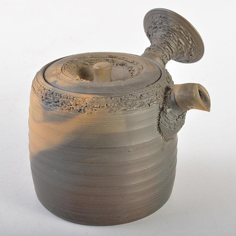 煎茶道具　萬古焼　森伊呂久造　横手急須　箱付　M　R7180