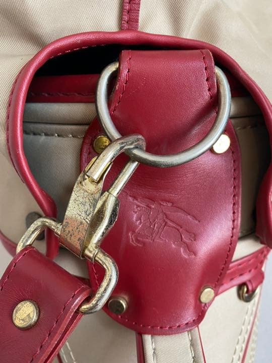 BURBERRY GOLFバーバリーゴルフキャディバッグ ベージュ レッド 赤