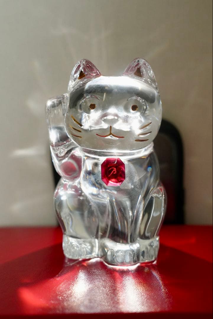 希少！バカラ まねき猫 レッドオクトゴン 箱付き 美品