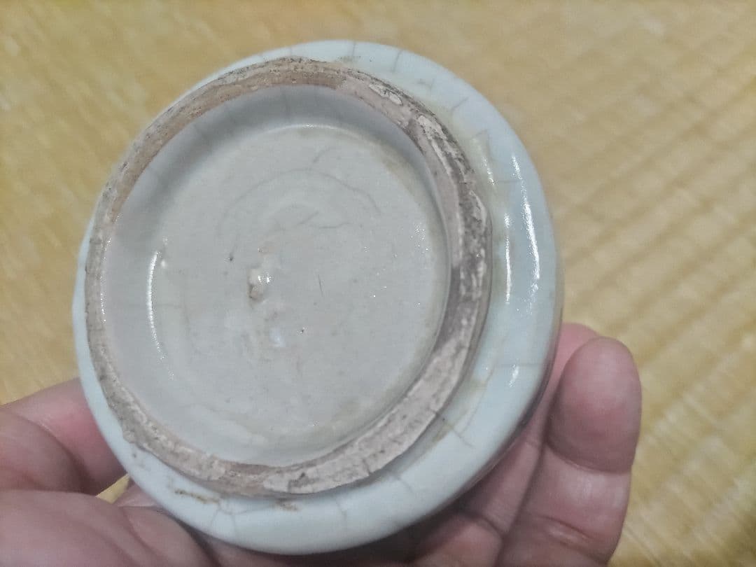 染付　蘭文　小徳利（高11.3cm）220cc　生掛け釉　酒器　無傷