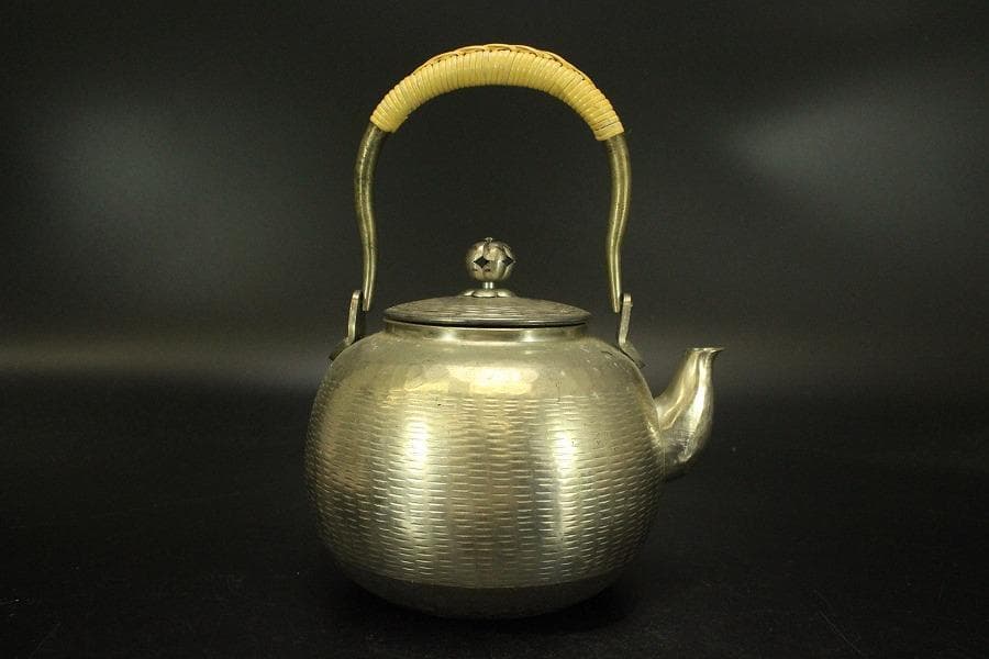 燻銀 銅製 水注 瓶 茶道具(ZE481)