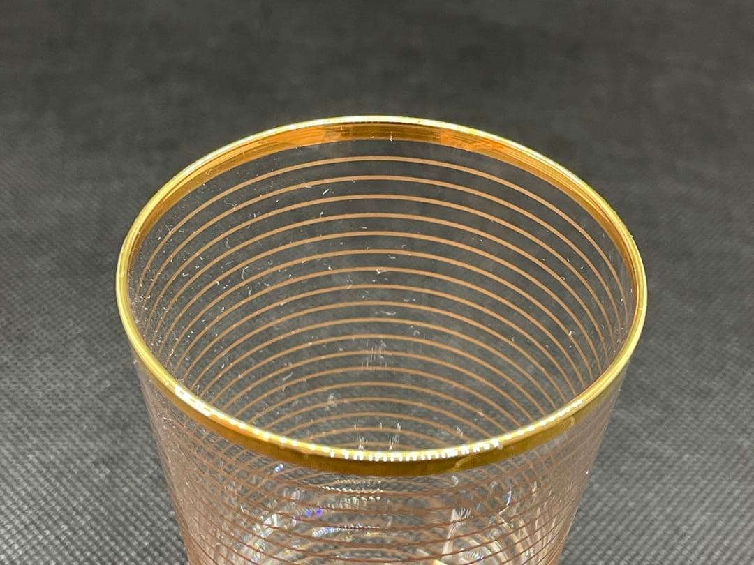 【洋食器】オールドバカラ風　金線ガラスコップ
