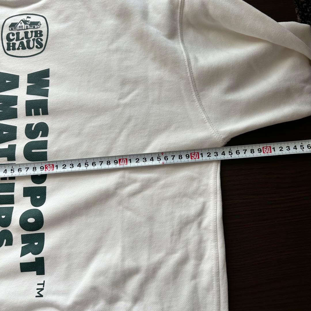 HIIT×clubhaus トレーナー白　Ｍサイズ