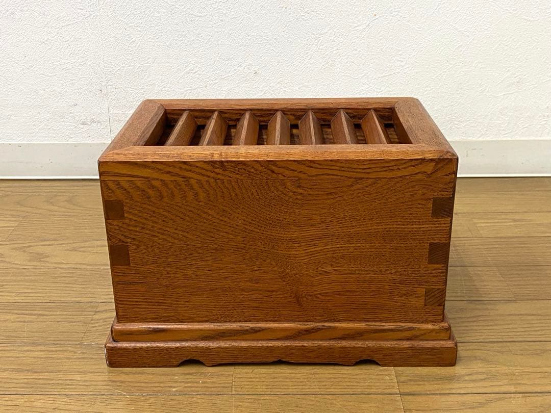 美品 アンティーク レトロ 小ぶり 賽銭箱 貯金箱 木製 けやき 無垢