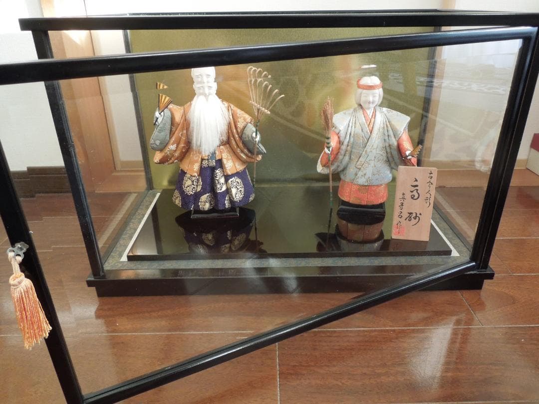 古今人形（高砂人形）　高砂　 真多呂作　伝統工芸品　 ディスプレイケース付き