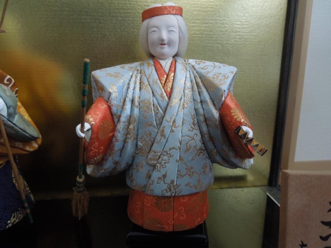 古今人形（高砂人形）　高砂　 真多呂作　伝統工芸品　 ディスプレイケース付き