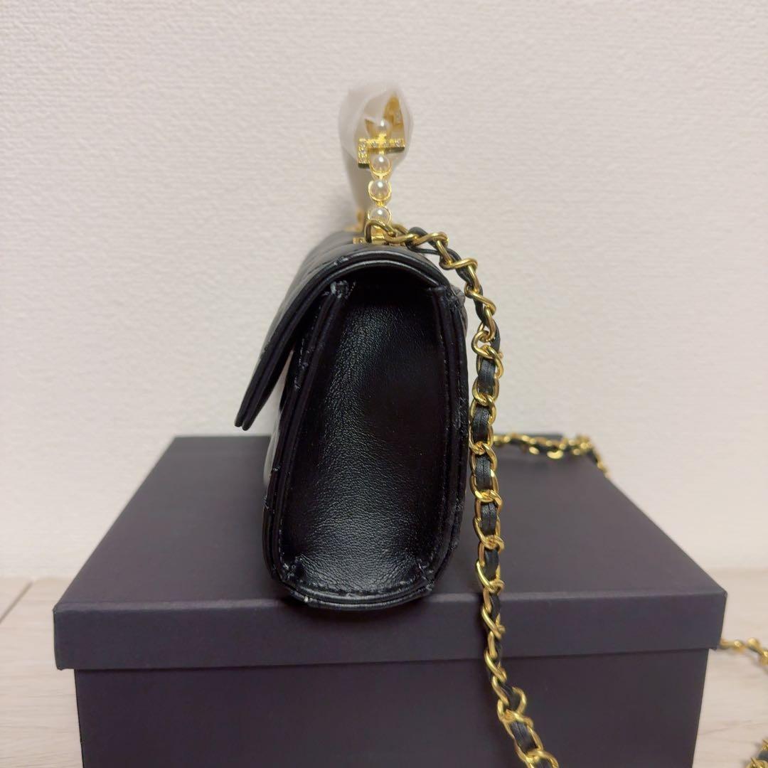 CHANEL ノベルティ ショルダーバッグ チェーン ハンドル ストーン パール