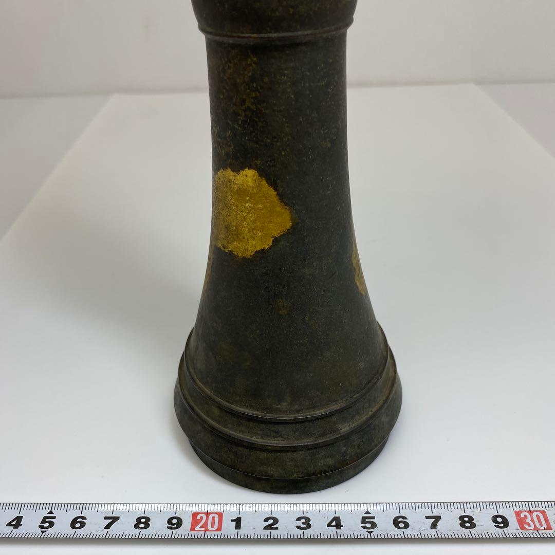 蔵六造　鍍金花入　1065g トヒチサ　東さ7-0714①