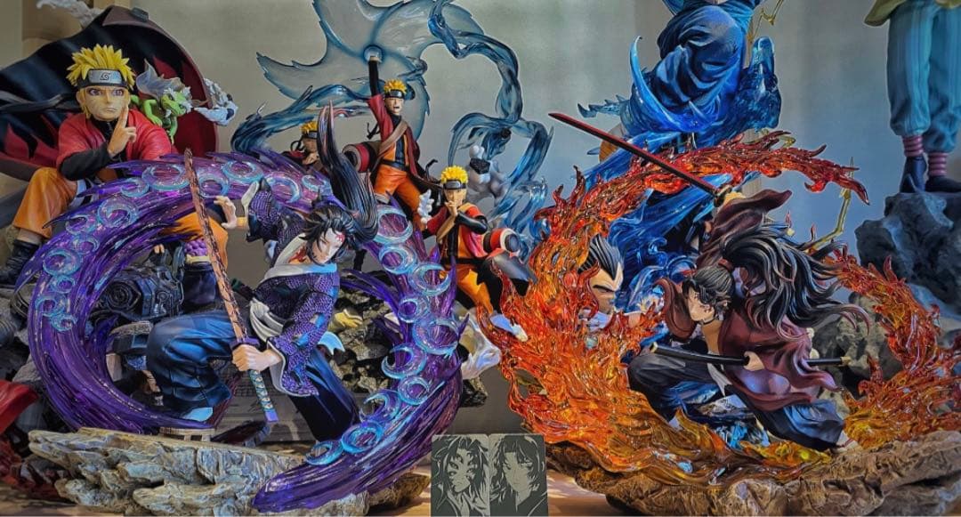 新品未開封『鬼滅の刃』継国縁壱vs黒死牟 CHENG ガレージキット スタチュー