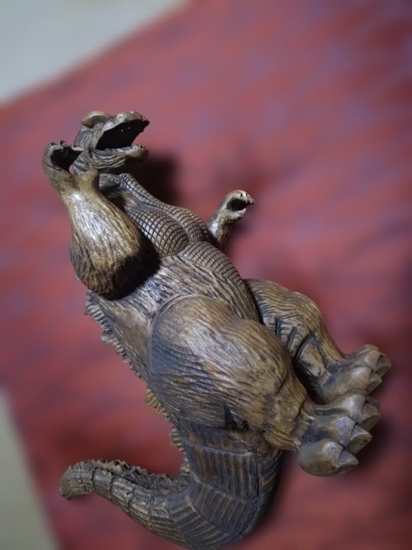 ゴジラ　木彫り　彫刻　アンティーク