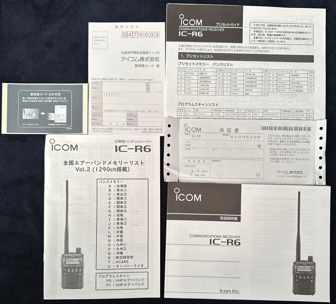 IC-R6　アイコム　広帯域ハンディ レシーバー
