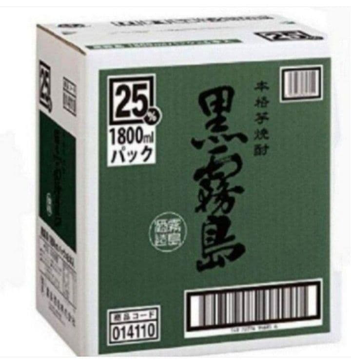 1301 黒霧島 芋 25度1.8Lパック 1ケ一ス( 6本入)