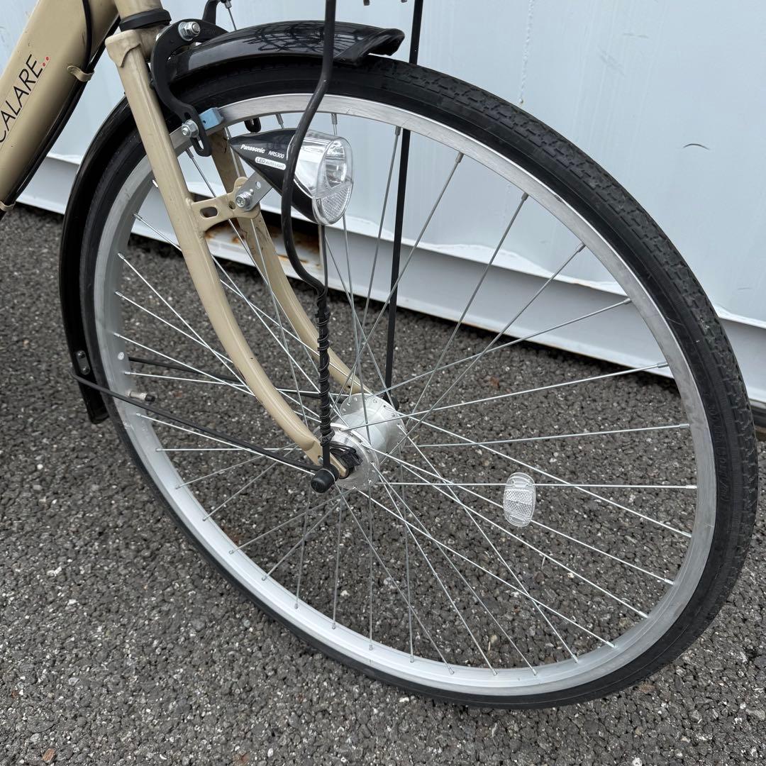 【都内/千葉引取】街乗り用自転車 27インチ カゴ/鍵/オートライト/6段変速付