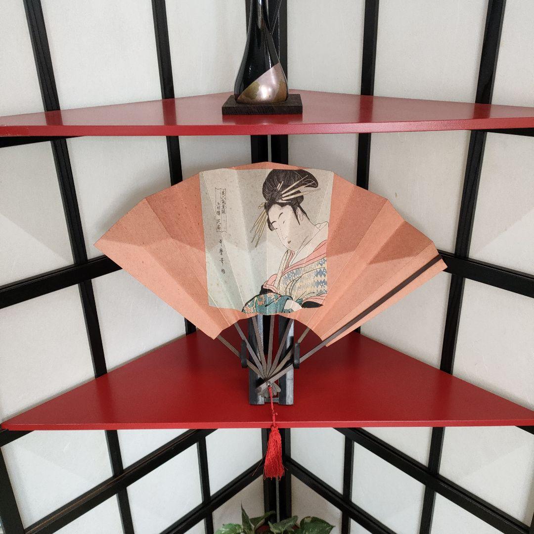 赤い3段コーナーシェルフ飾り棚使い道色々です高さ121cm折りたたみ収納可能！