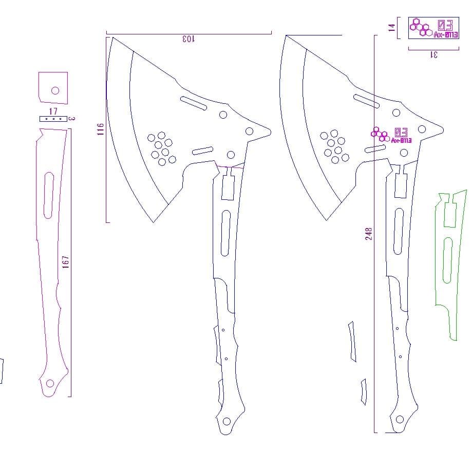 コスプレ小道具　斧　怪獣８号　キコル　武器　ハンドメイド