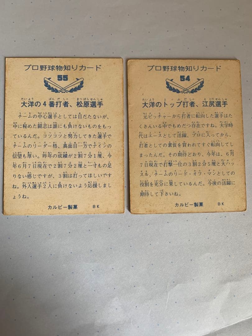カルビープロ野球カード　1973