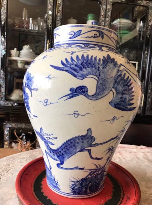 李朝染付大壺