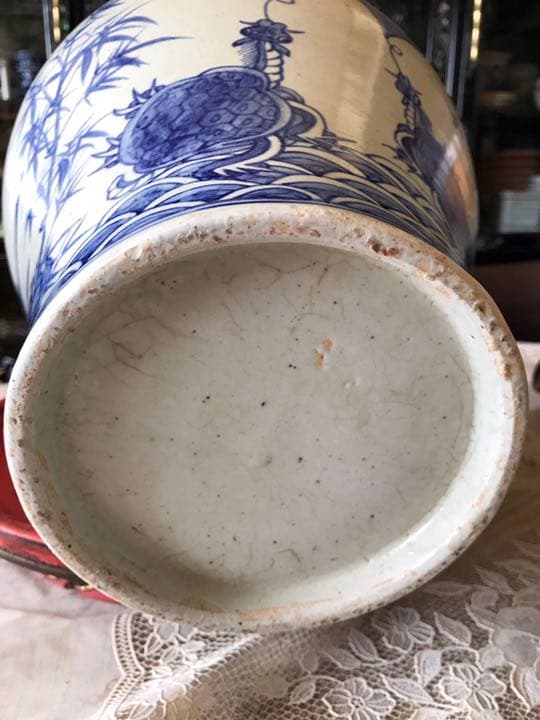 李朝染付大壺