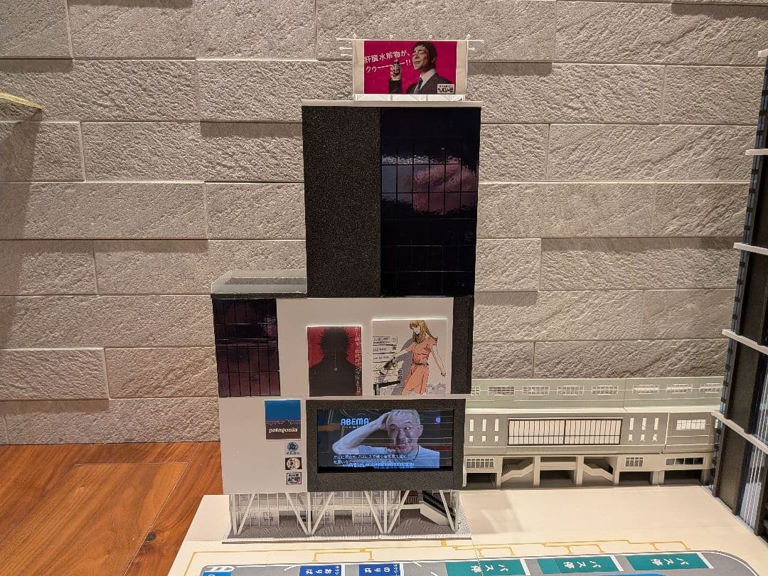 Nゲージ　自作ストラクチャー　駅前複合商業ビル