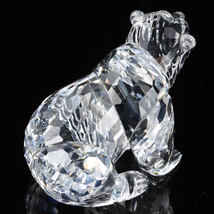 Y2435-10 スワロフスキー クリスタル グリズリー 熊 オブジェ