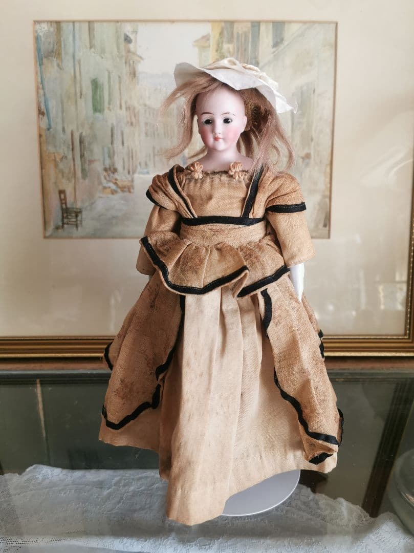 アンティーク シモンハルビック ファッションビスクドール 陶器手脚人形 鬘ボネ付