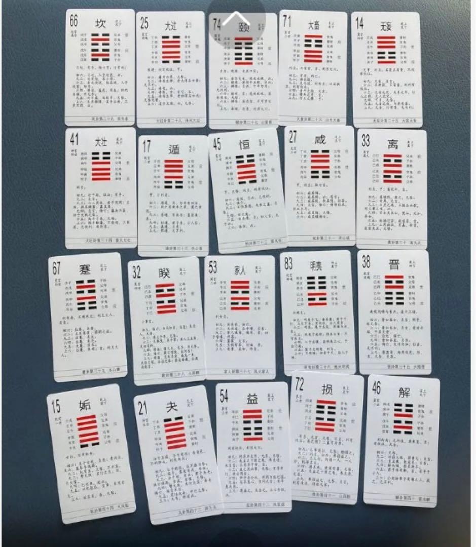 易 占法の秘伝 柳下尚範著　易経・易占・六十四卦カード(80枚拡大版) 易断