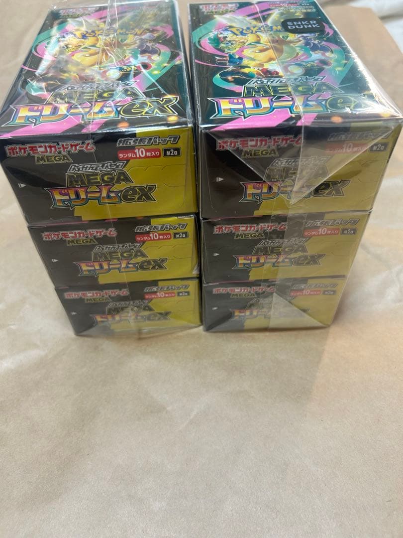 ポケモンカードゲーム MEGAドリームex 6BOXシュリンクなし、封入率一致