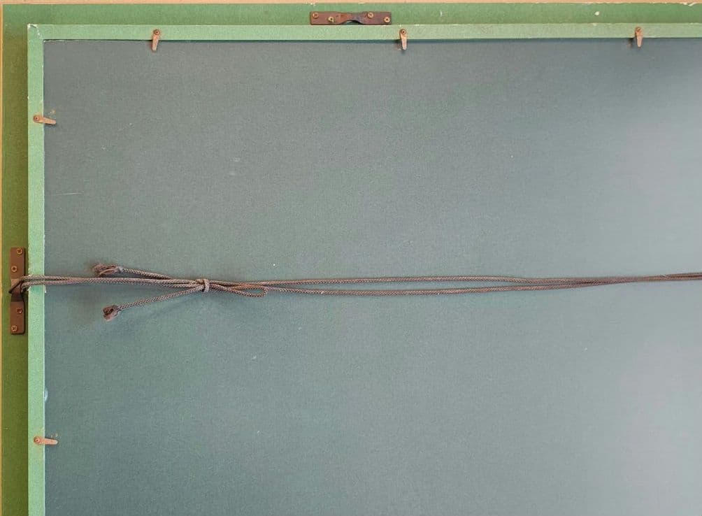 【送料込】F30号 大型 油彩額縁 アクリル板 風景画付 空色と銀系 107cm