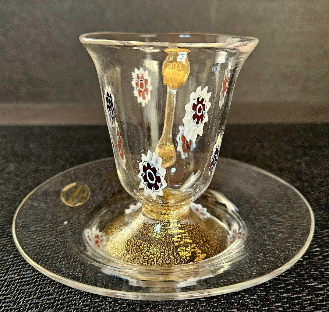 MADE　IN　MURANO　ITALY　イタリア製　ムラーノ　カップ&ソーサ