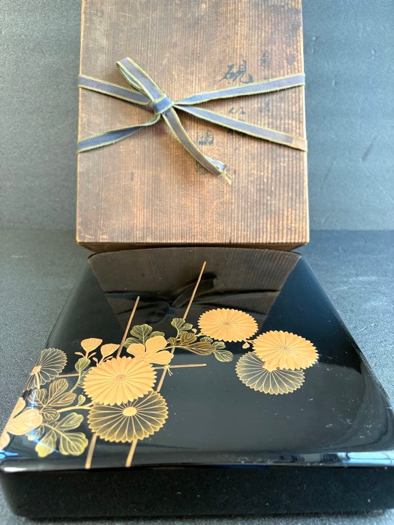 【極美品/希少】時代物 金蒔絵 硯箱 フルセット 鶏竹紋 大正期 骨董